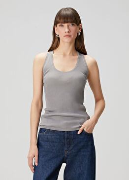 Gri Sırt Detaylı Atlet