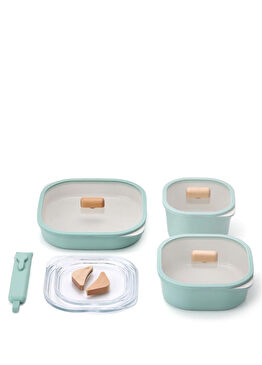 Fika Comfort Yeşil Seramik Tencere ve Tava Seti