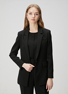 Siyah Krep Blazer
