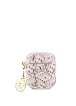 Apple Airpods G Cube Desenli Süs Zincirli Pembe 2. Nesil Uyumlu Kılıf