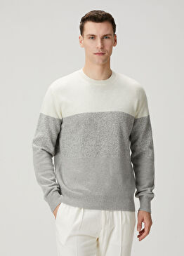 Gri Beyaz Yün Triko