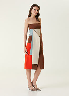 Kahverengi Midi Yün Elbise