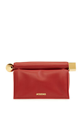 The Rond Carré Koyu Kırmızı Kadın Deri El Portföyü