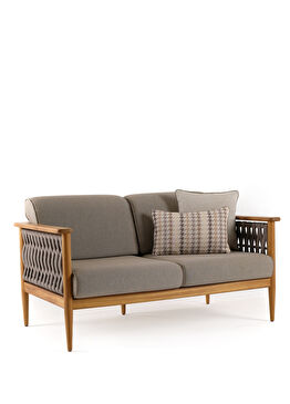 Girift Gri Iroko İkili Bahçe Koltuğu