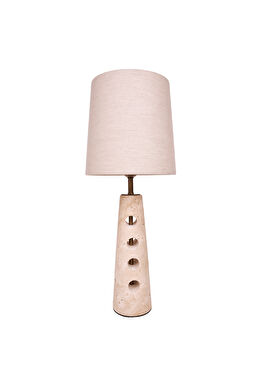 Alora Bej Traverten Mermer Abajur
