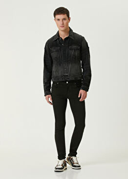 Siyah Yıpratmalı Jean Pantolon