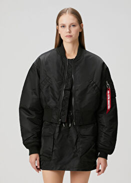 Ma-1 Siyah Crop Bomber Mont