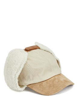 Ekru Logo Nakışlı Erkek Şapka