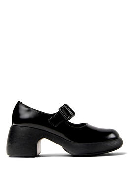 Thelma Siyah Deri Kadın Topuklu Makosen K201801-001