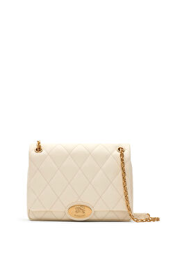 Strand Krem Rengi Deri Orta Boy Kadın Omuz Çantası