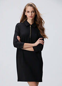 Siyah Polo Örme Elbise