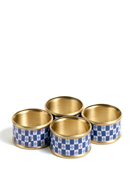 Agra Mavi Pirinç 4'lü Peçete Halkası