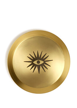 Emirgan Mat Altın Pirinç Dekoratif Tabak 