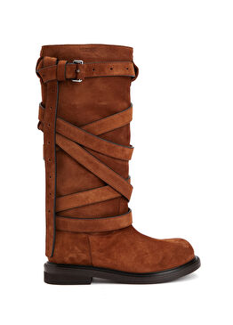 Tie Me Taba Kadın Süet Çizme