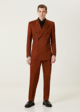 Kahverengi Kruvaze Takım Elbise