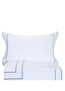 Isola Mavi Beyaz Pamuk Saten Nevresim Takımı