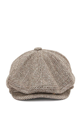 Kahverengi Yün Karışımlı Erkek Şapka