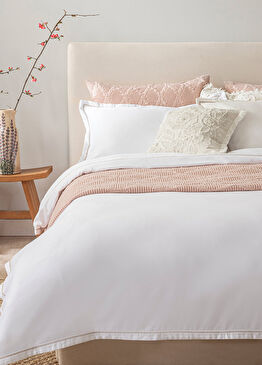 Madeline Beyaz/Bej Nevresim Seti 230x220 cm