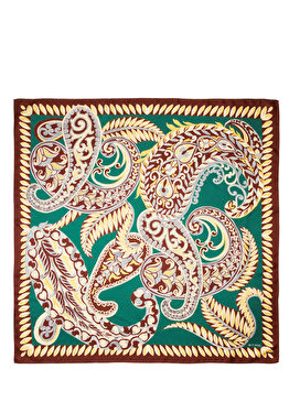 Çok Renkli Desenli İpek Eşarp