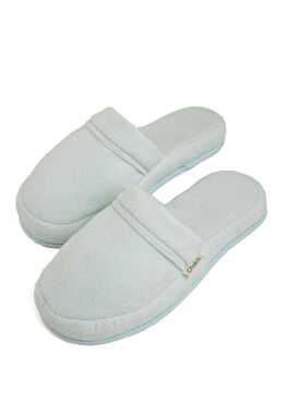 Solid Su Yeşili Pamuklu Unisex Ev Terliği