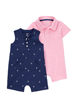Renkli 2'li Erkek Bebek Tulum Seti