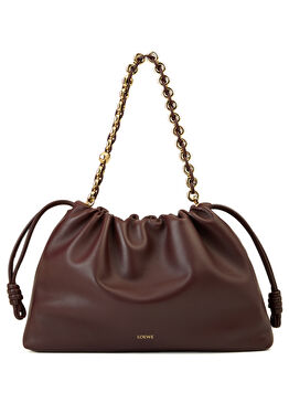 Large Flamenco Koyu Bordo Kadın Deri Çanta