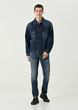 Lacivert Logo Detaylı Jean Pantolon