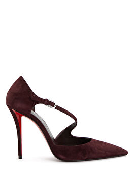 Miss Bordo Deri Topuklu Ayakkabı