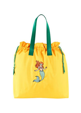 Sarı Deniz Kızı Desenli Su Geçirmez Fonksiyonel Kadın Plaj Çantası