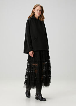 Arlea Siyah Midi Tül Etek