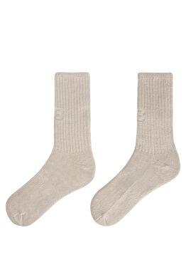 Terry Beyaz Erkek Çorap