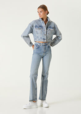 Açık Indigo Mavi Denim Pantolon