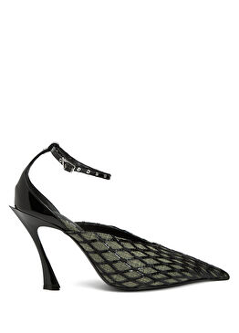 Siyah Yeşil Topuklu Ayakkabı