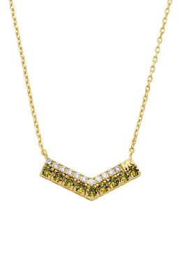  Spring Ring MKJ8562-710 Altın Rengi Yeşil Kadın Kolye