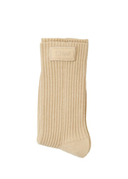Bej Kadın Yün Çorap