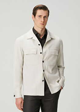 Ekru Kaşmir Dış Gömlek