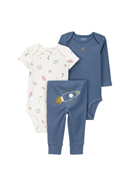 Mavi Body Pantolon Pamuklu Erkek Bebek 3'lü Set
