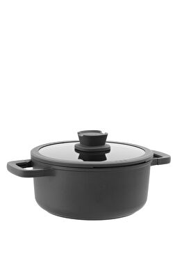 Leo Stone Yapışmaz Kapaklı Alüminyum Döküm Tencere 24 cm