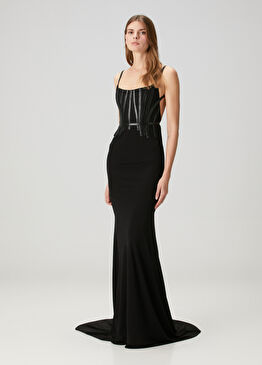 Siyah Maksi Abiye Elbise