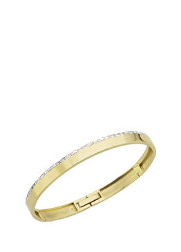 Pırlantalı Kelepçe Formlu Kadın Altın Bileklik