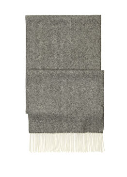 Gri Balıksırtı Erkek Yün Atkı