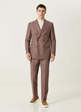 Kahverengi Kruvaze Yün Takım Elbise