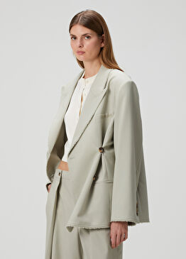 Thea Gri Kruvaze Blazer