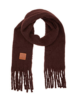 Koyu Kahverengi Kadın Yün Karışımlı Atkı