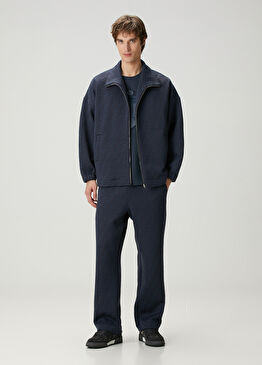 Lacivert Logo Jakarlı Pantolon