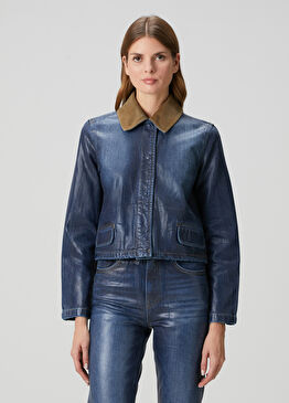 Divna Koyu Mavi Denim Ceket