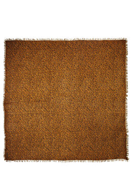 Leopar Desenli Kadın Yün Karışımlı Kaşmir Atkı