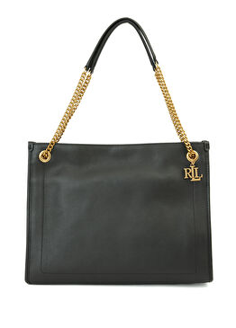 Siyah Kadın Deri Alışveriş Çantası