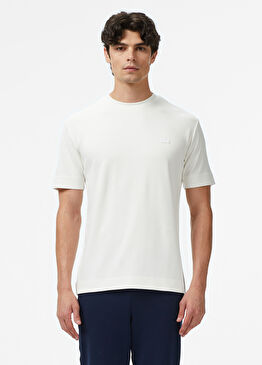 Beyaz Oversize Fit Bisiklet Yaka Kısa Kollu Erkek T-Shirt