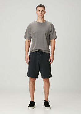 Antrasit Beli Kordonlu Şort